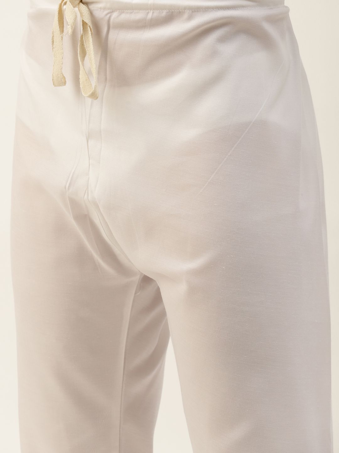 SOJANYA Men Yellow & White Embroidered Thread Work Kurta with Churidar & Nehru Jacket