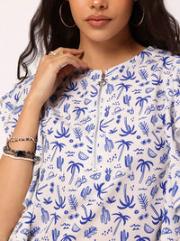 DressBerry Cute Classic Printed Ruffled Mini Shift Dress