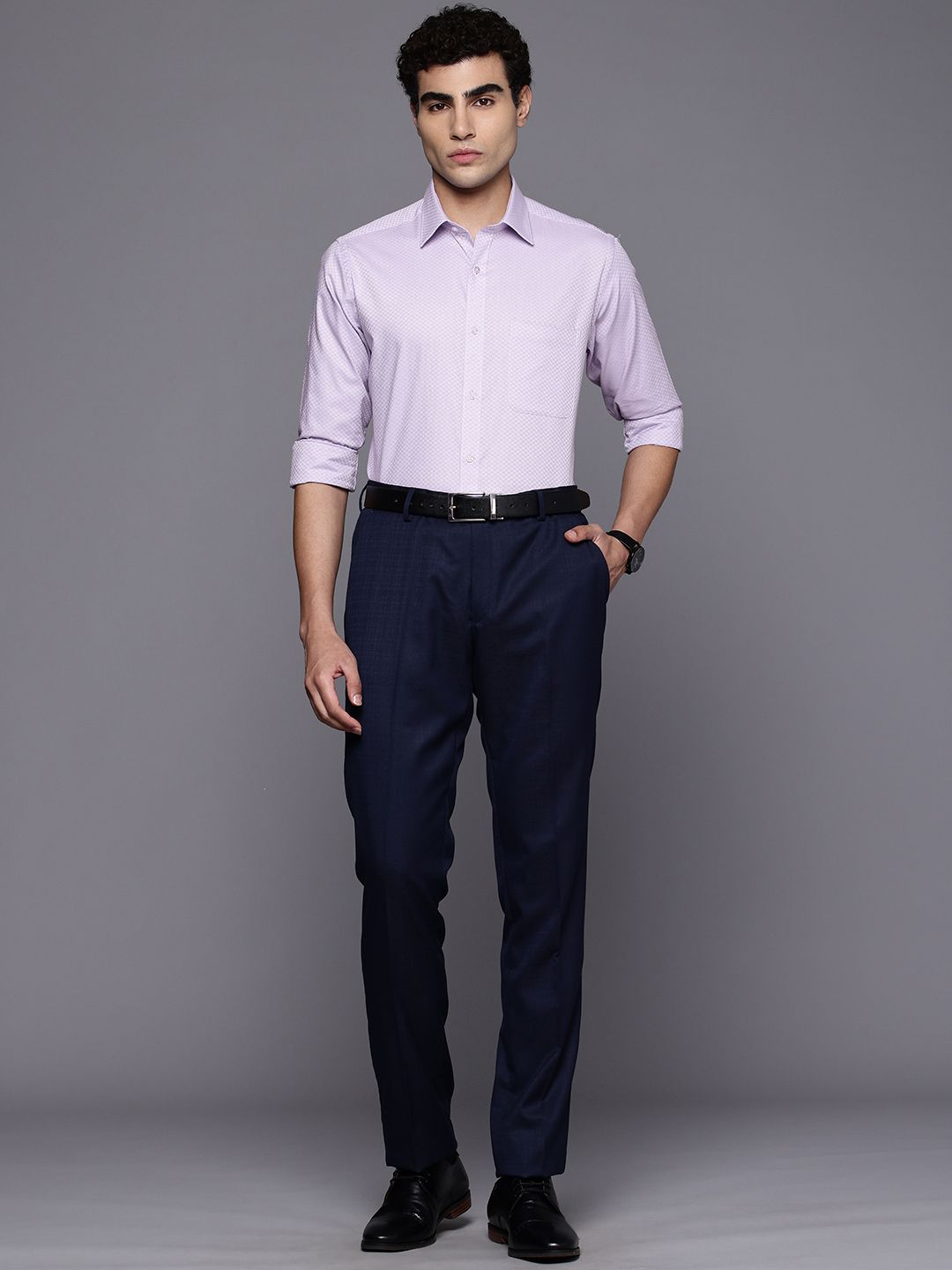 Raymond Pure Cotton Textured Slim Fit Formal Shirt