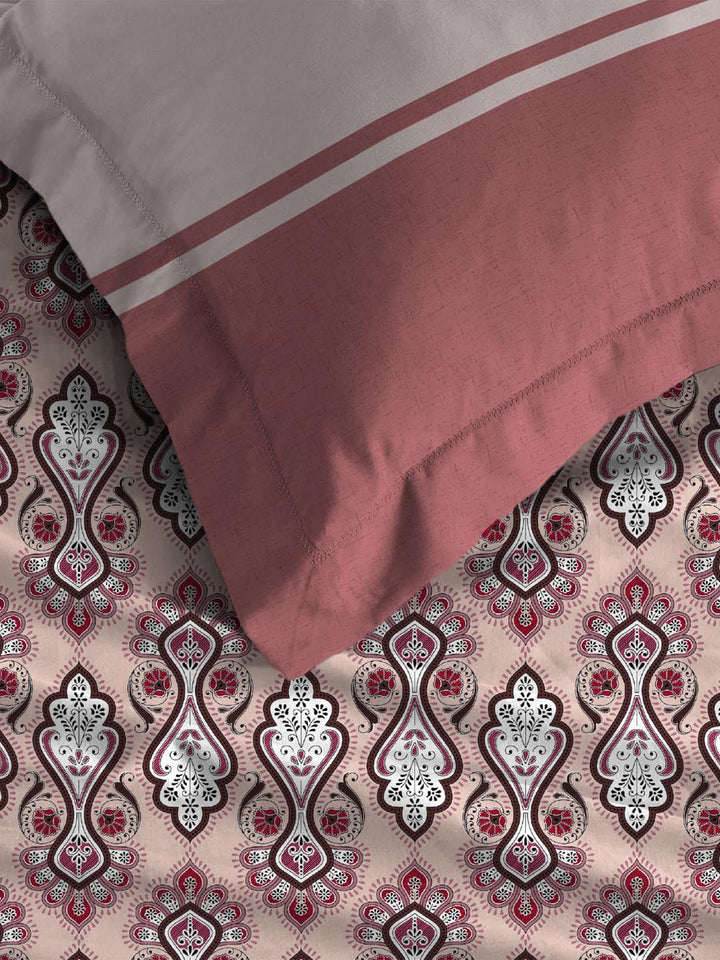 MYTRIDENT Delicate Blush Urban Comfort Flat 144TC Queen Cotton Bedsheet Set