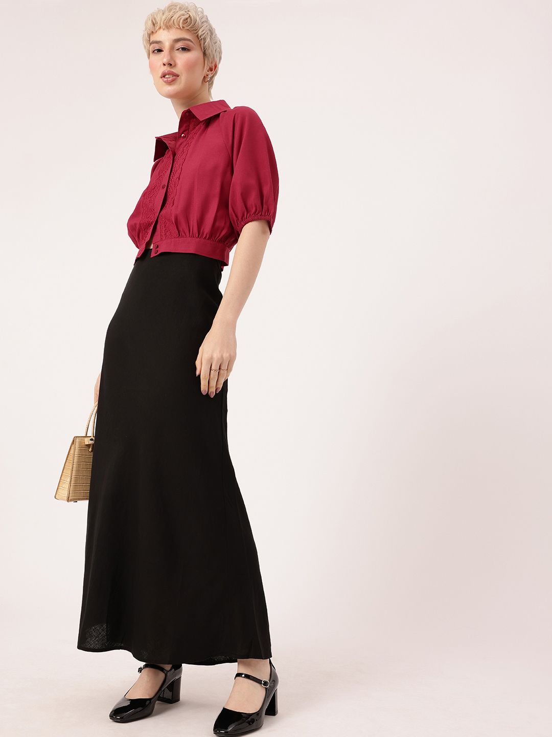 DressBerry Cute Femi Lace-y Love Crop Shirt