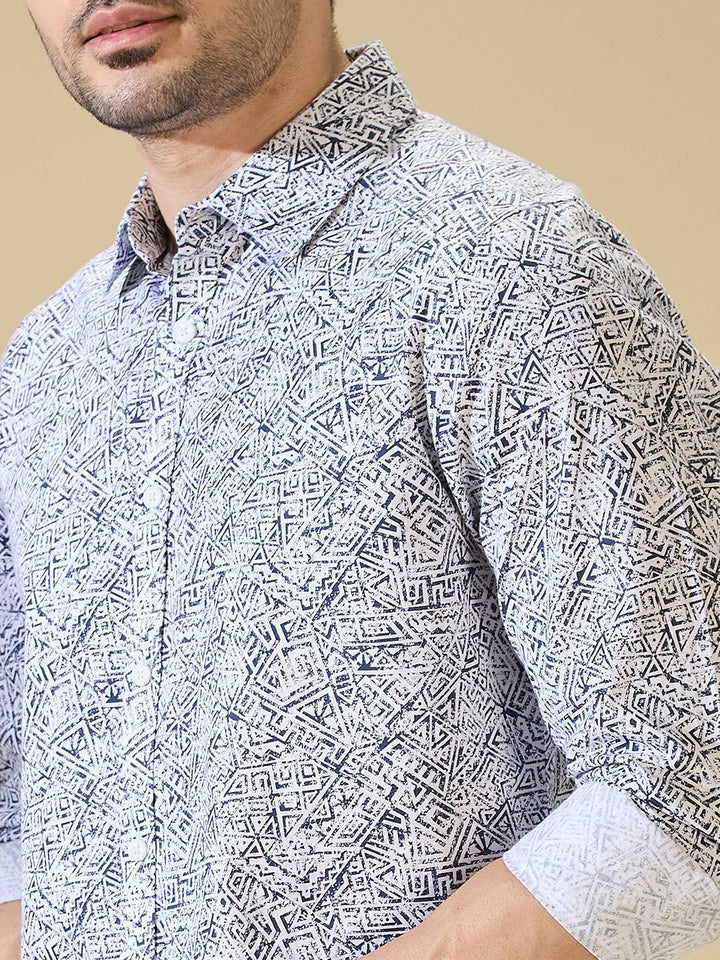 Being Human Pure Cotton Slim Fit Opaque Printed Casual Shirt