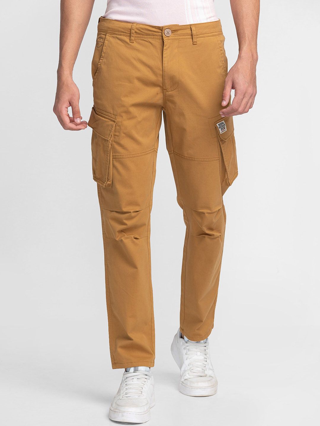 Being Human Men Slim Fit Cotton Cargos Trousers