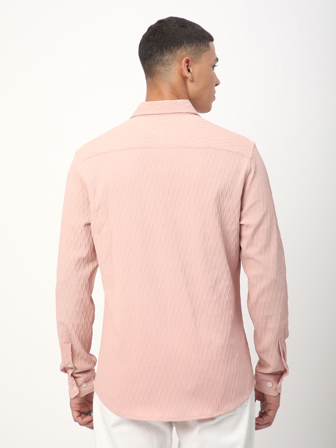 VASTRADO Men Classic Spread Collar Solid Slim Fit Casual Shirt