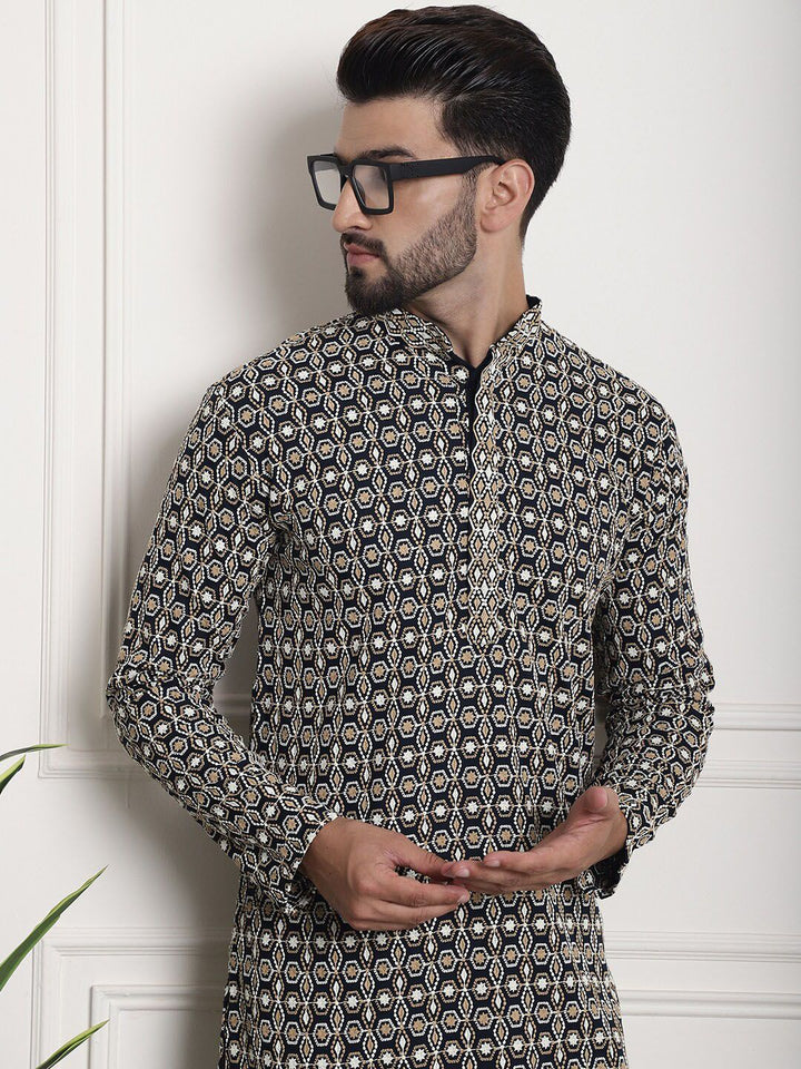 SOJANYA Ethnic Motifs Embroidered Thread Work Cotton Straight Kurta
