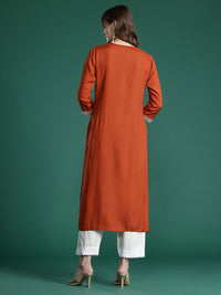 Indo Era Floral Embroidered Thread Work Kurta