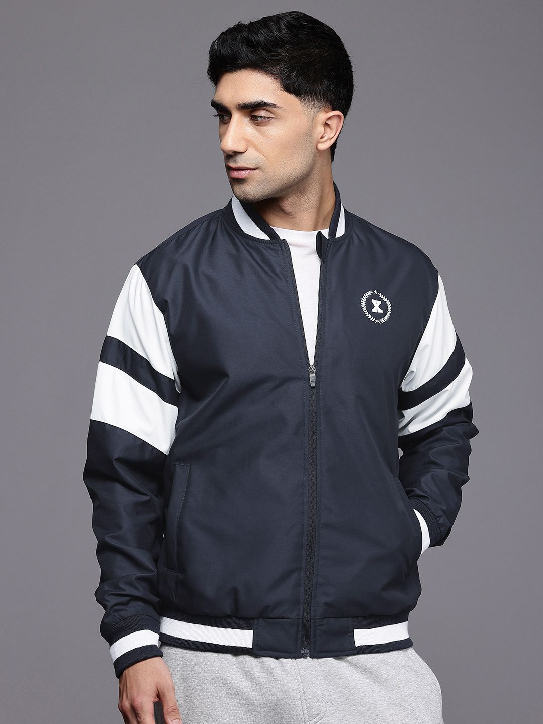 HRX by Hrithik Roshan Prosport-Collection Typography Printed Varsity Lifestyle Jacket