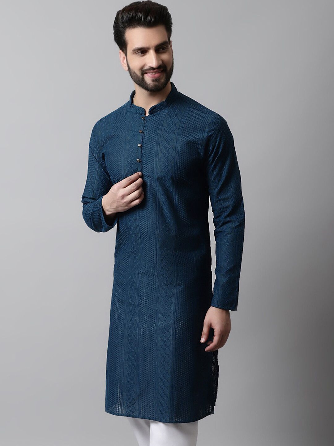 Jompers Men Teal Kurta