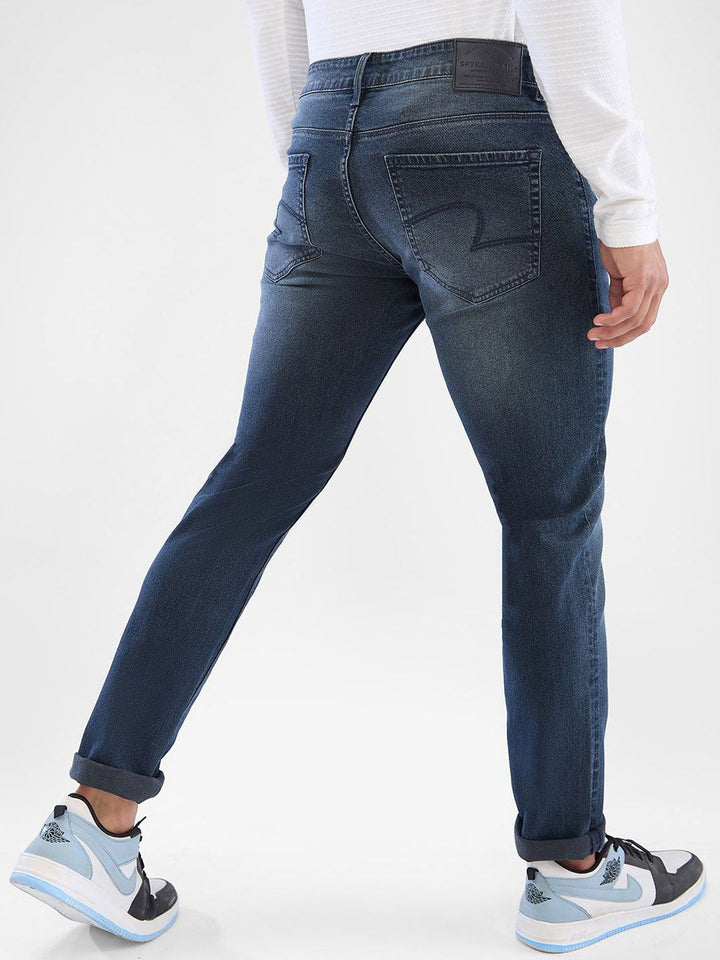 SPYKAR Men Slim Fit Low-Rise Light Fade Clean Look Stretchable Jeans