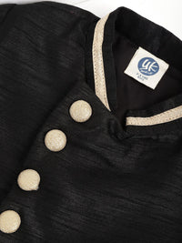 YK Boys Black & Maroon Solid Kurta with Salwar