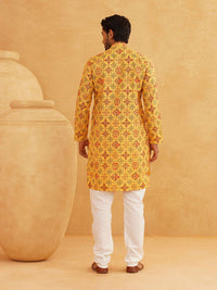 SOJANYA Ethnic Motifs Printed Mandarin Collar Kurta With Pyjama