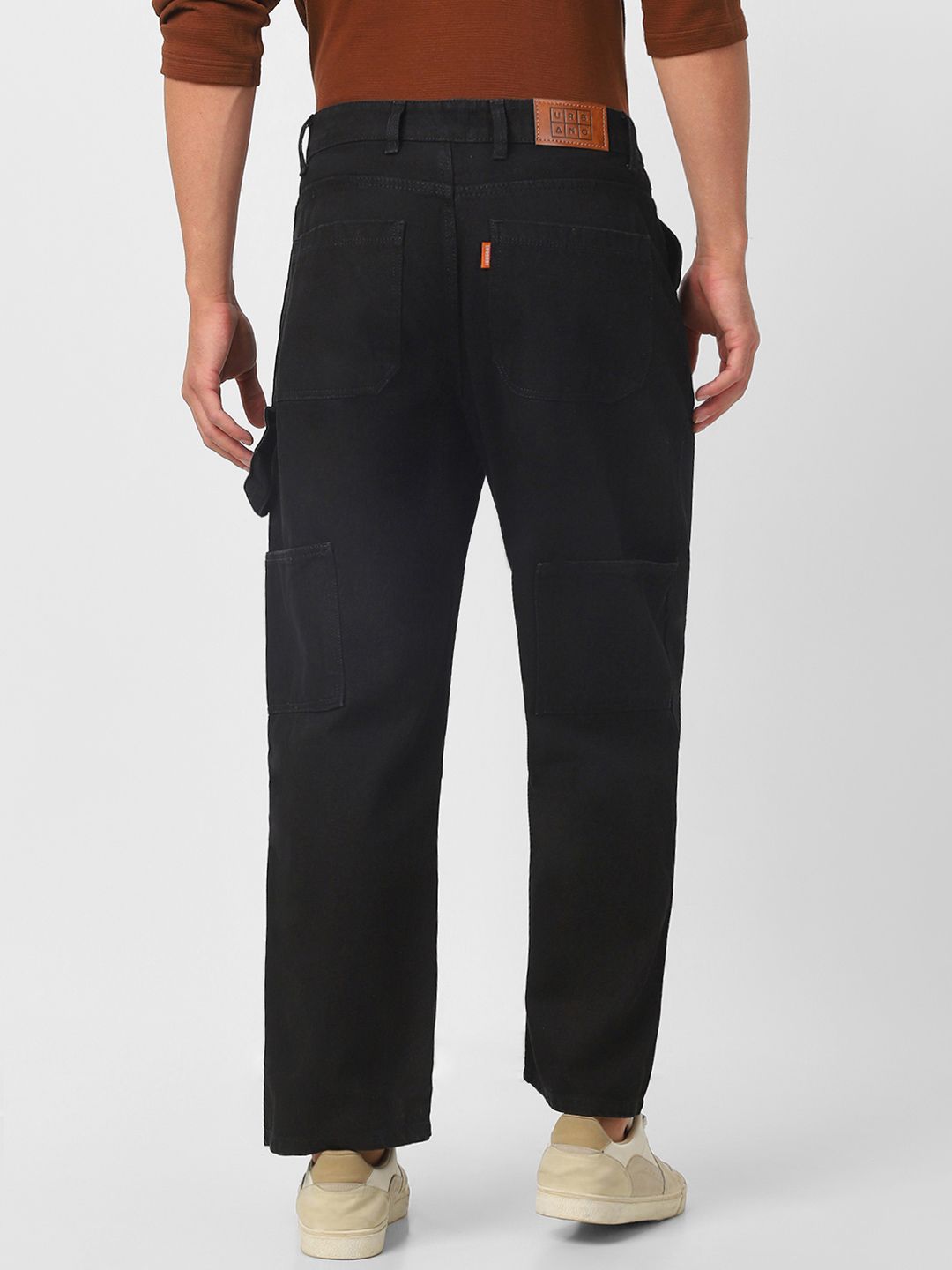 Urbano Fashion Men Loose Fit Non-Stretchable Cargo Carpenter Jeans