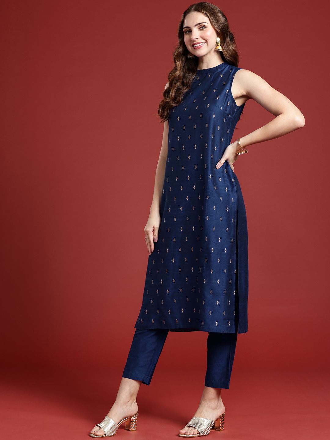 Anouk Printed Regular Kurta with Trousers