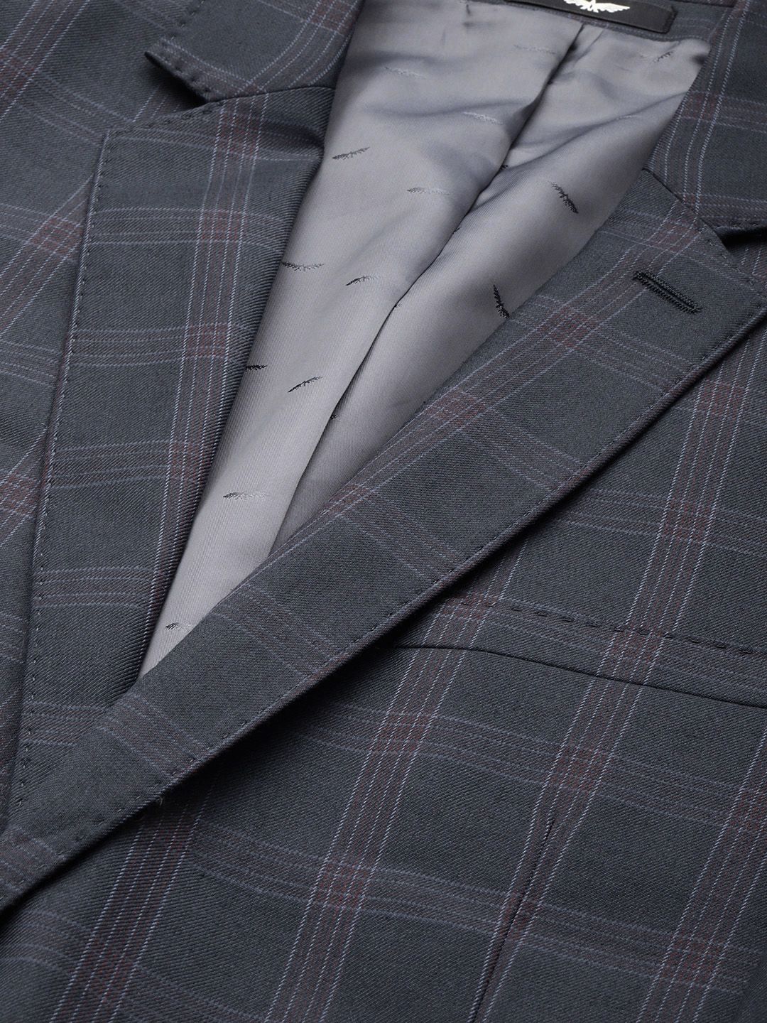 Park Avenue Checked Notched Lapel Single-Breasted Formal 2 Piece Suits