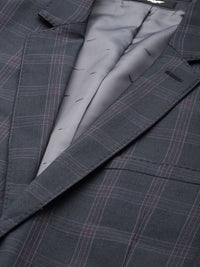 Park Avenue Checked Notched Lapel Single-Breasted Formal 2 Piece Suits