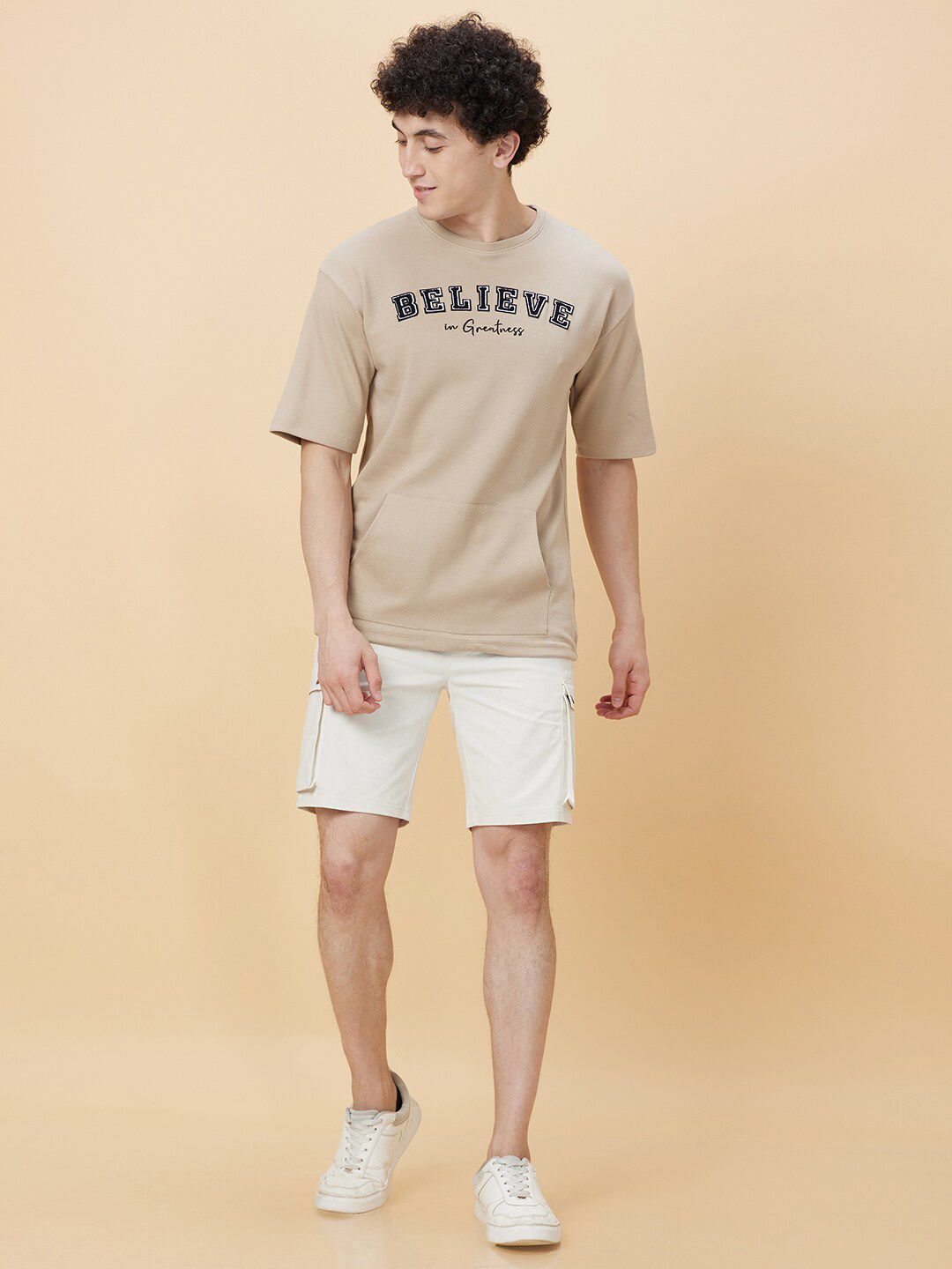 Being Human Typography Printed Drop Shoulder Sleeves Oversized T-shirt