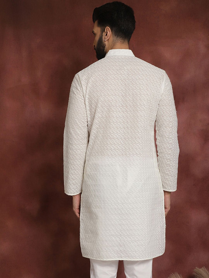 SOJANYA Lelaki Off-White Straight Kurta