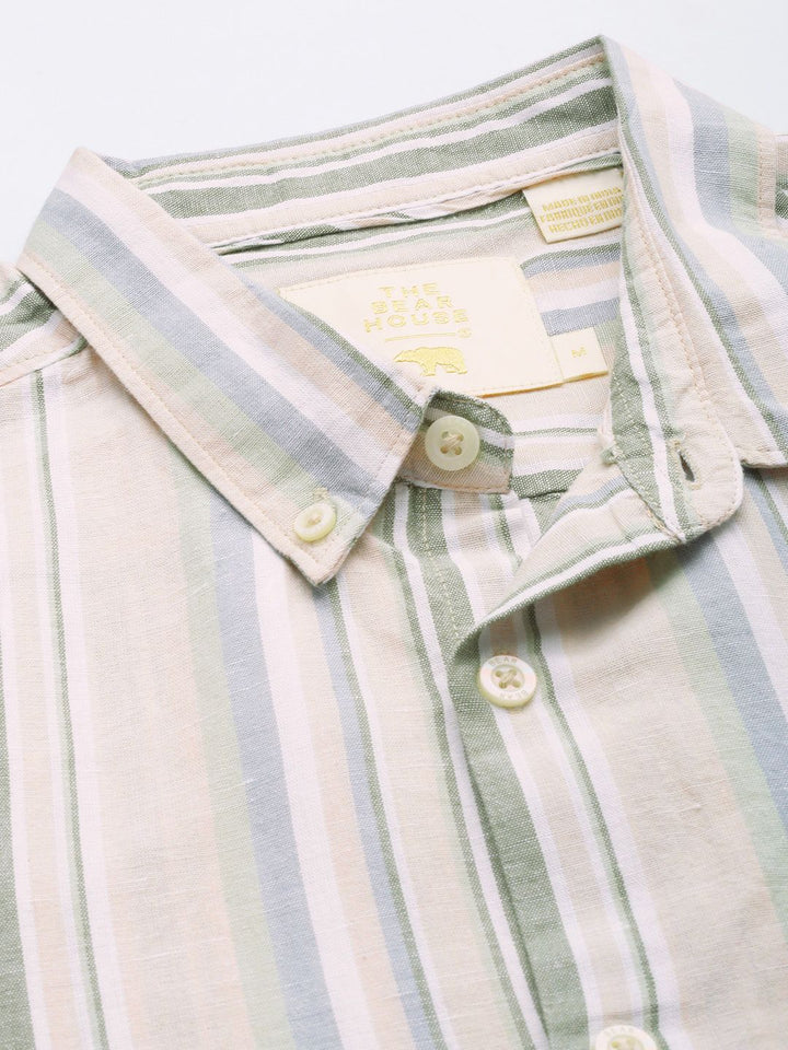 THE BEAR HOUSE Slim Fit Striped Casual Shirt