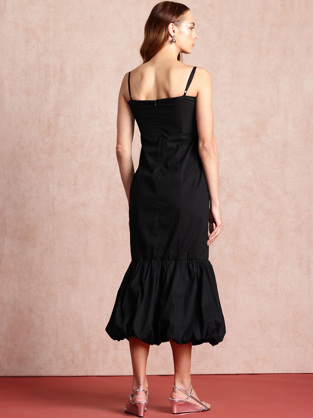 all about you Pure Cotton Shoulder Straps Drop-Waist Midi Dress
