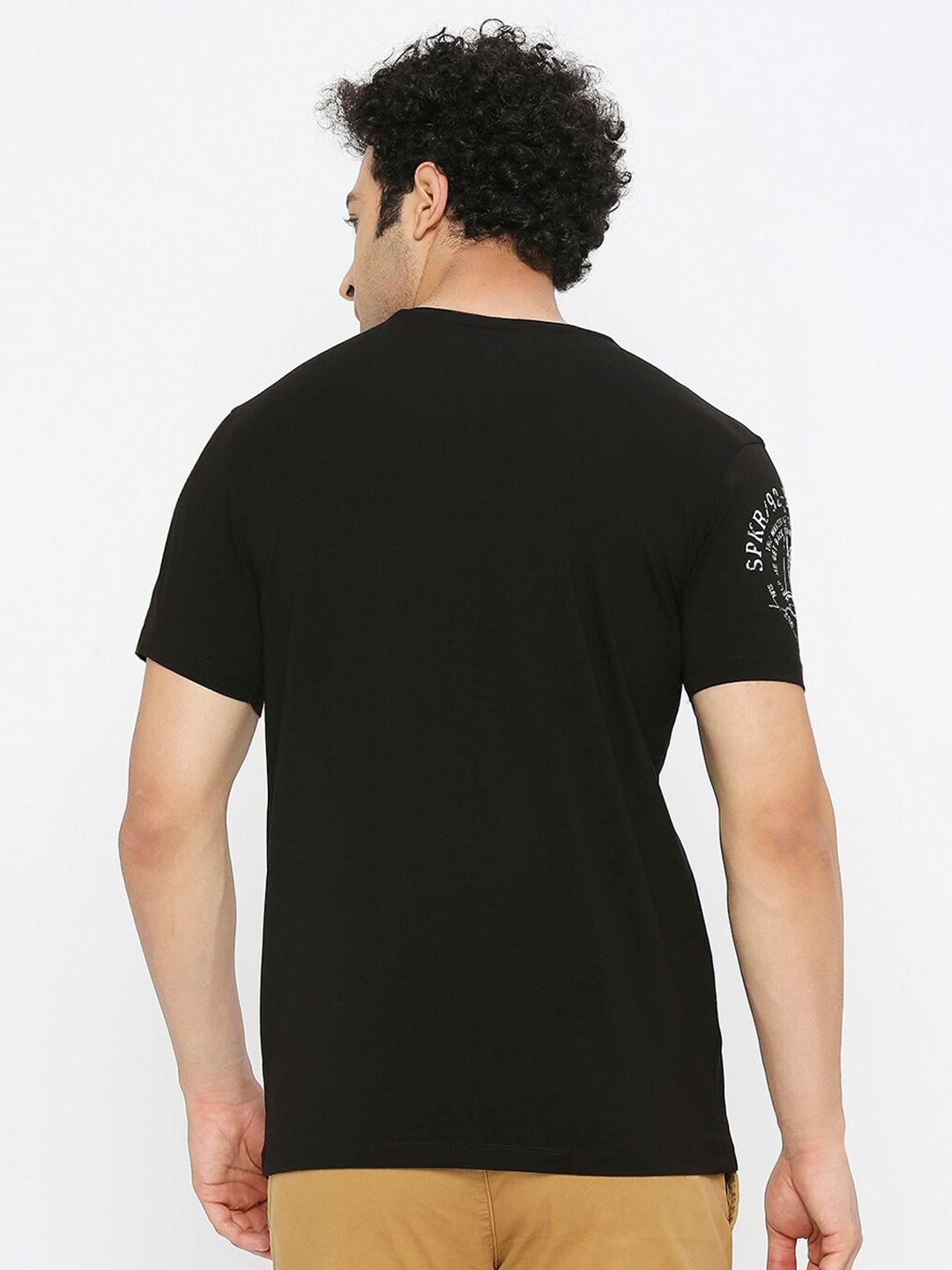 SPYKAR V-Neck Short Sleeves Cotton Casual T-Shirt