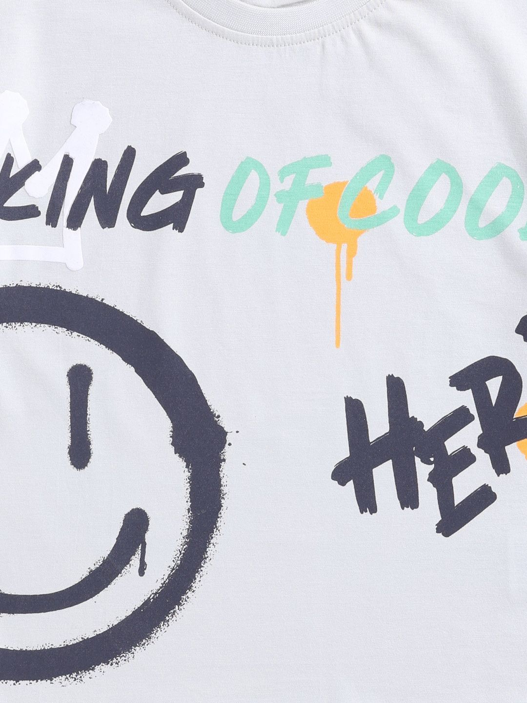 Happy Faces Boys Conversational Printed Pure Cotton T-shirt