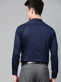 DENNISON Men Navy Blue Smart Slim Fit Solid Formal Shirt