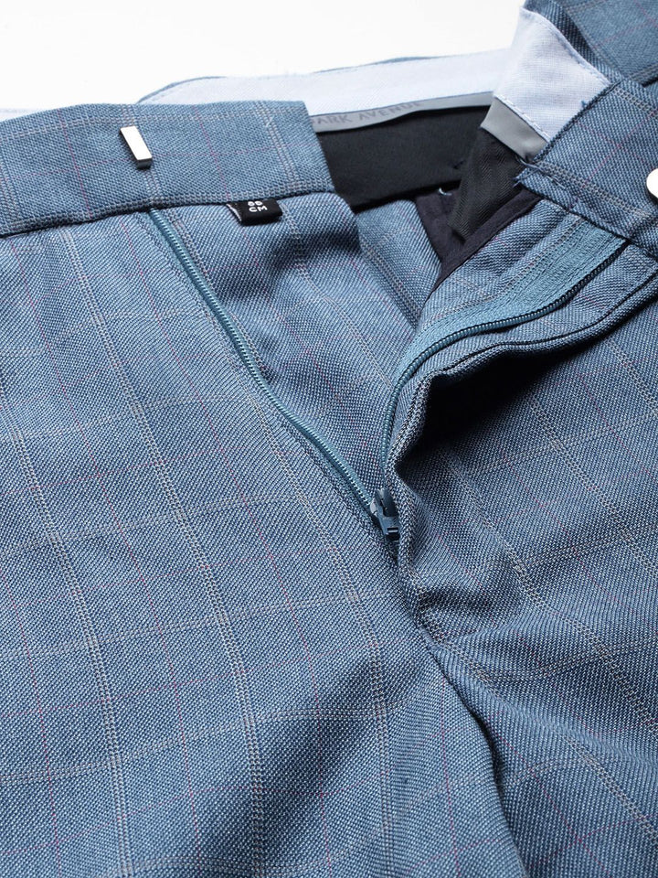 Park Avenue Slim Fit Checked Blazer & Trousers With Waistcoat
