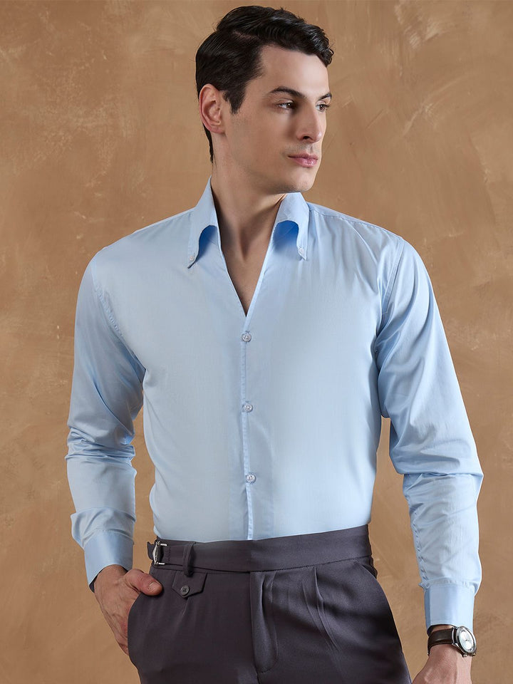 DENNISON Light Blue Cooper Collar Formal Shirt