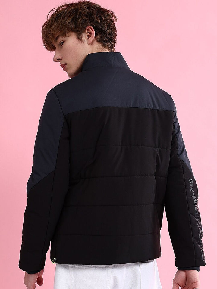 The Indian Garage Co Men Colourblock Zip-Front Regular Fit Puffer Jacket