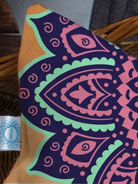 STITCHNEST Set Of 5 Multicoloured Ethnic Motifs Printed Jute Cotton Square Cushion Covers