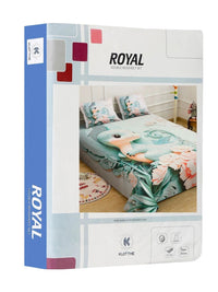 Moda Rapido X KLOTTHE Green & Peach-Coloured 400 TC King Bedsheet with 2 Pillow Covers