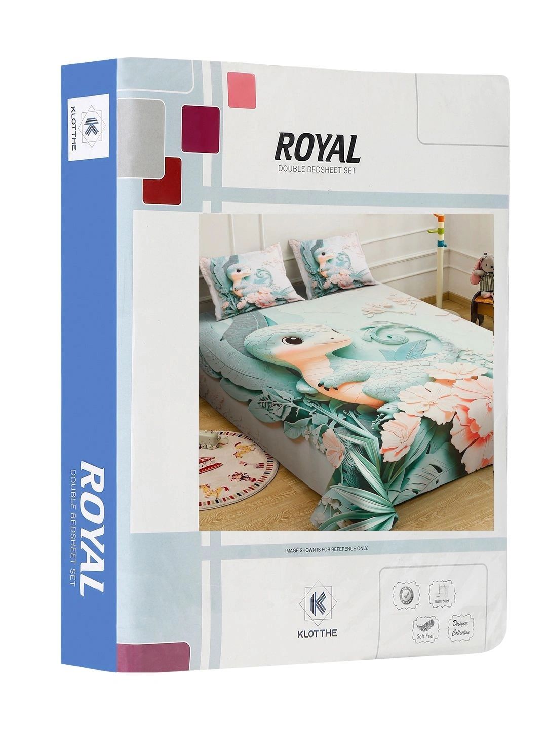 Moda Rapido X KLOTTHE Green & Peach-Coloured 400 TC King Bedsheet with 2 Pillow Covers