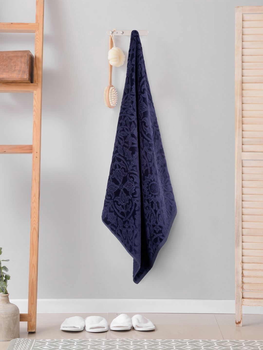 MYTRIDENT Blue Cotton 600 GSM Bath Towel