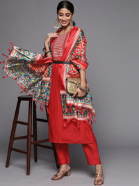 Varanga Women Ethnic Motifs Embroidered Sequinned Kurta with Trousers & Dupatta