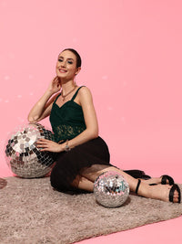 STREET 9 Green Lace Bralette Crop Top