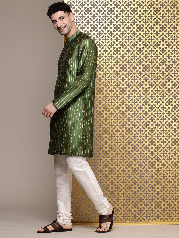 House of Pataudi Polka Dot Printed Jashn Kurta