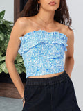 DressBerry Cutie Couture Floral Printed Smocked Tube Top