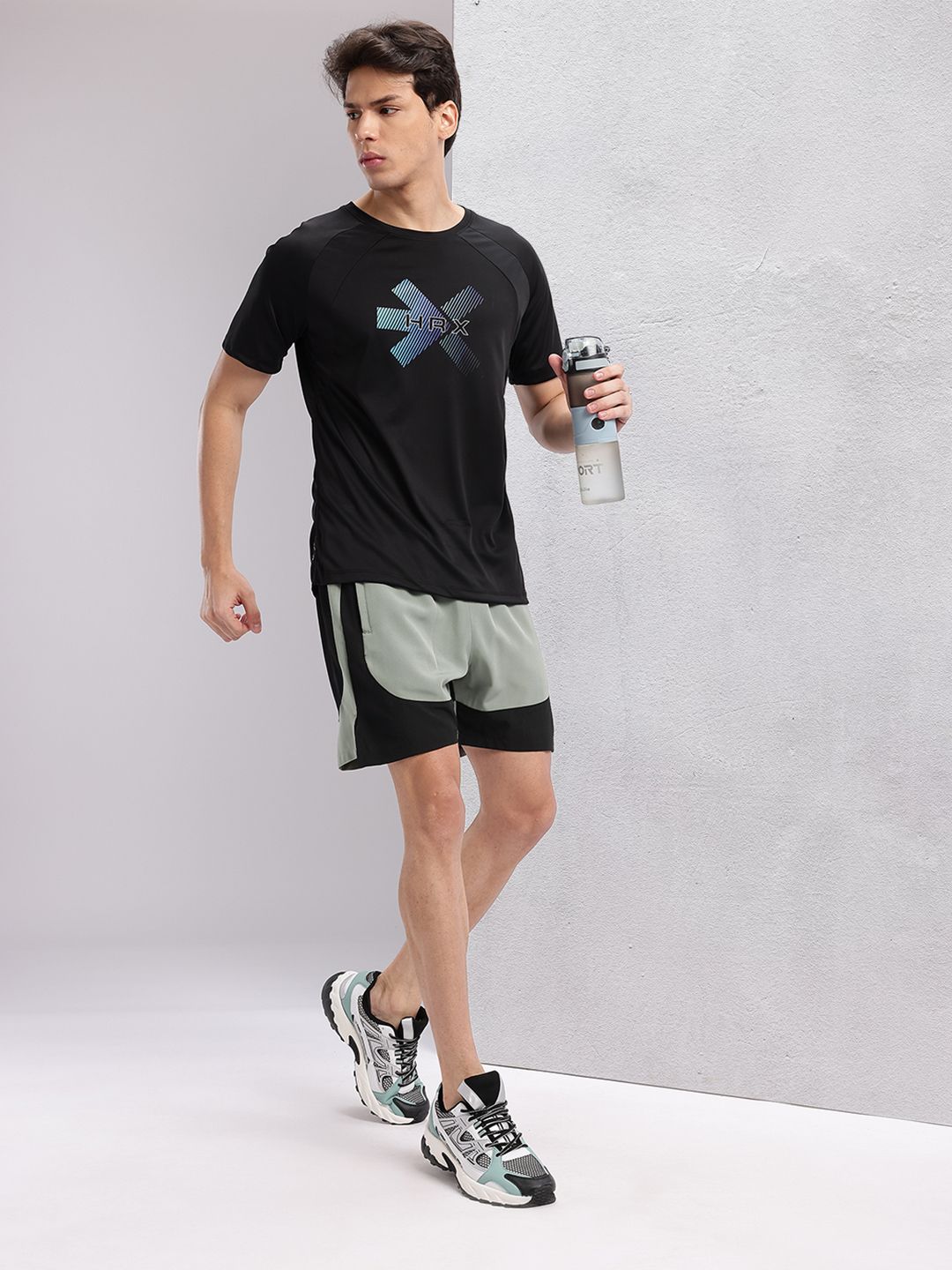HRX by Hrithik Roshan Men Colourblocked Rapid-Dry Running Shorts