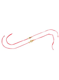 NVR Unisex Set of 2 Pearls Swastik Desgin Thread Rakhi with Roli Chawal Chandan Mishri