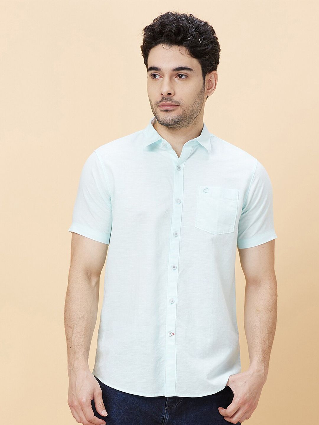 Being Human Spread Collar Slim Fit Cotton Casual Shirt