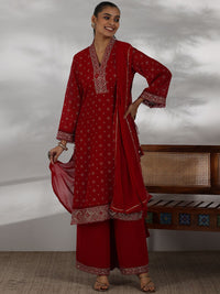 Libas Women Ethnic Motifs Printed Regular Mirror Work Kurta with Palazzos & With Dupatta