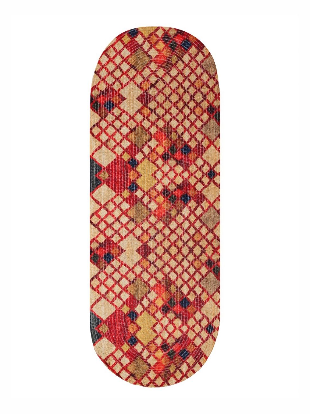 HOSTA HOMES Red & Brown Pure Cotton Printed Table Runner