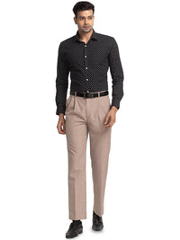 Park Avenue Micro Ditsy Printed Spread Collar Organic Cotton Slim Fit Formal Shirt