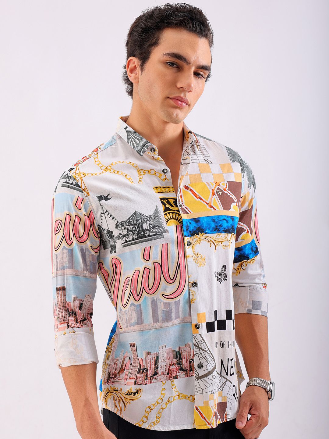The Indian Garage Co Men Slim Fit Opaque Printed Casual Shirt