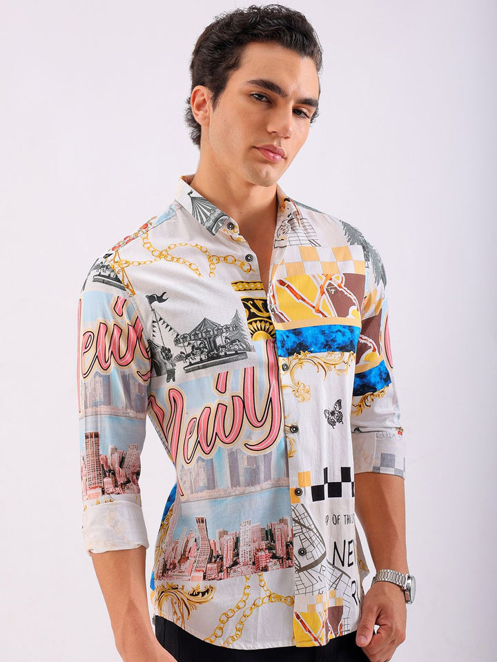 The Indian Garage Co Men Slim Fit Opaque Printed Casual Shirt