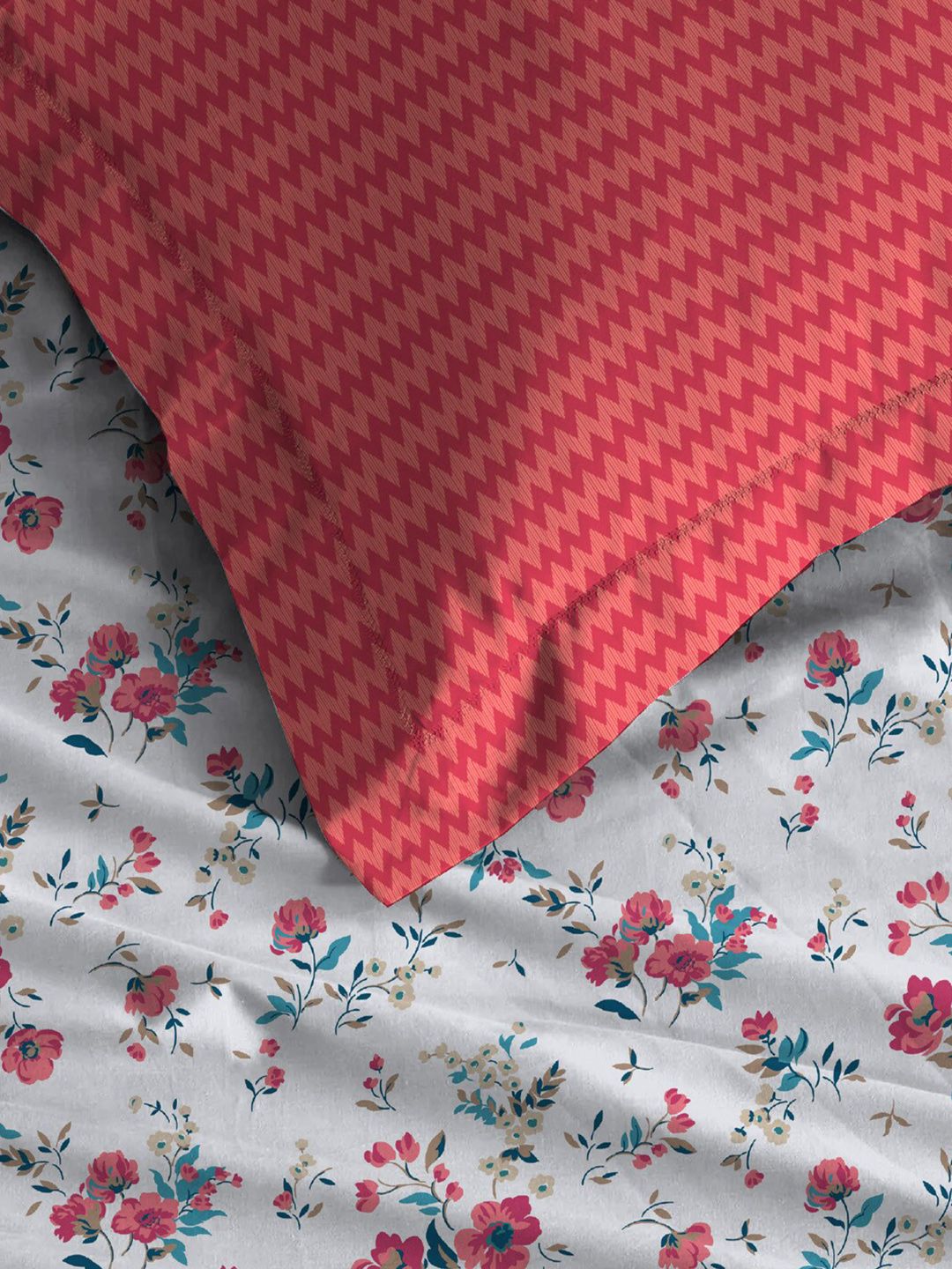 TRIDENT Sunset Magenta Urban Comfort Flat 144TC Single Cotton Bedsheet Set