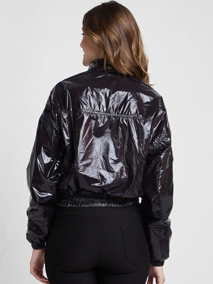 SPYKAR Mock Collar Reversible Bomber Jacket With Faux Fur Trim