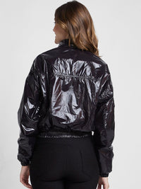 SPYKAR Mock Collar Reversible Bomber Jacket With Faux Fur Trim