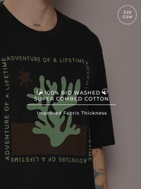 DILLINGER Men Graphic Printed Embossed Oversized T-shirt