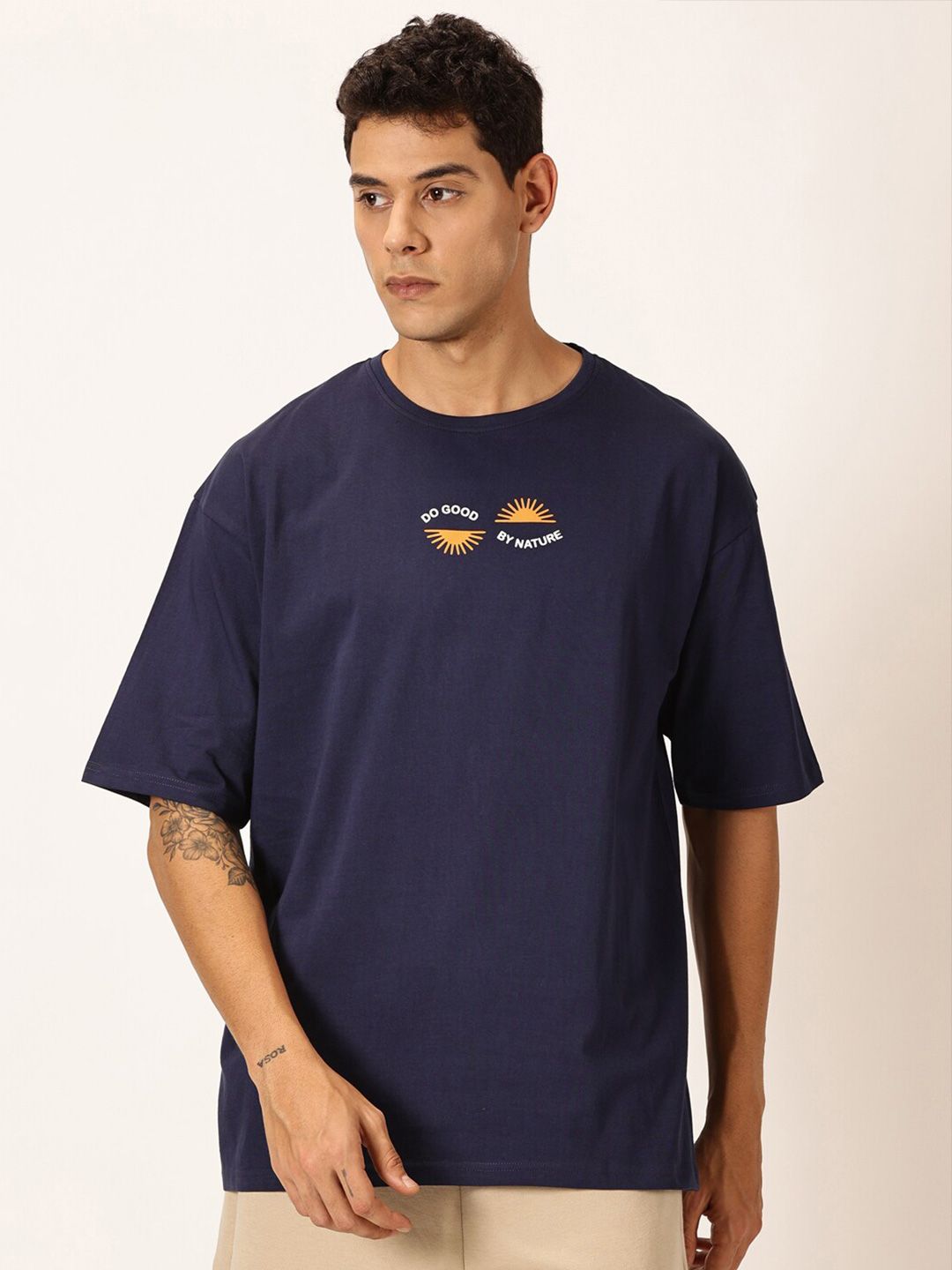 Thomas Scott Round Neck Printed Cotton Oversized T-shirt